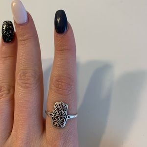 silver hamsa ring